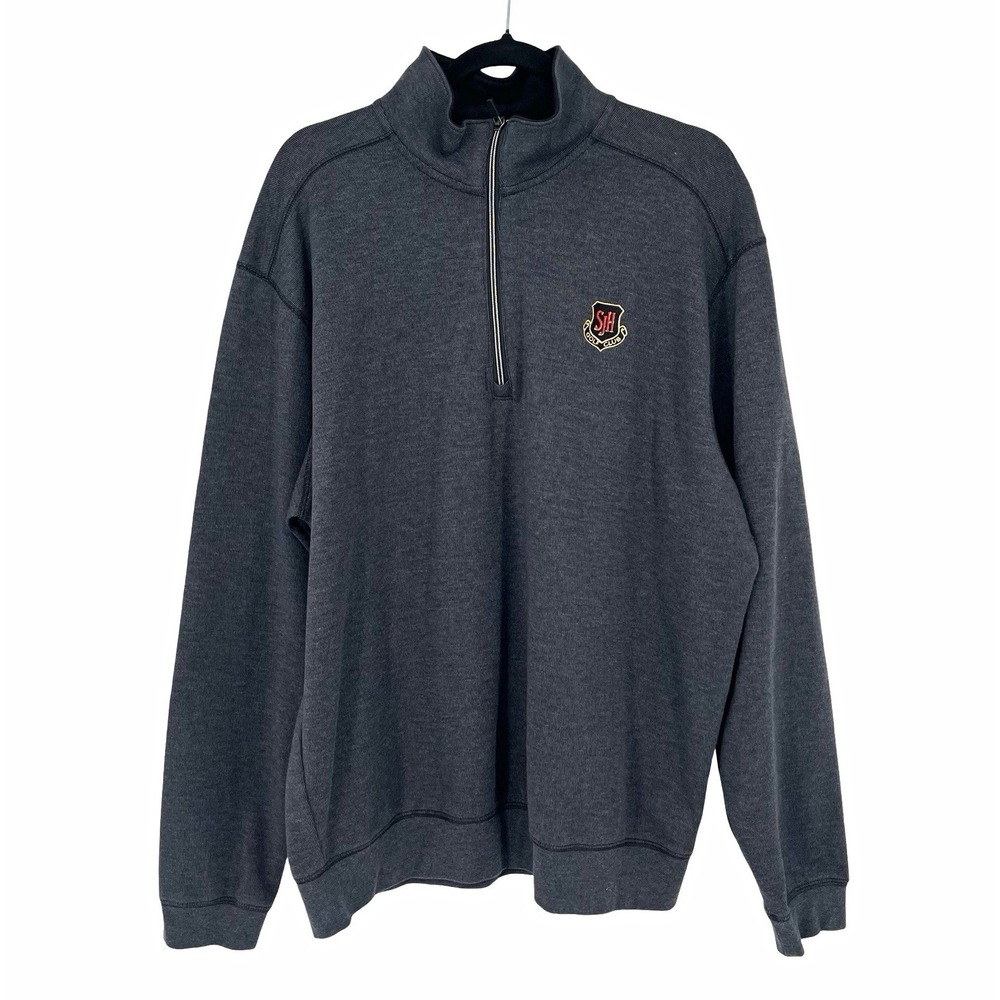 Bermuda Sands SH Golf Club Men's XL Quarter Zip Pullover Gray Cotton Stretch
